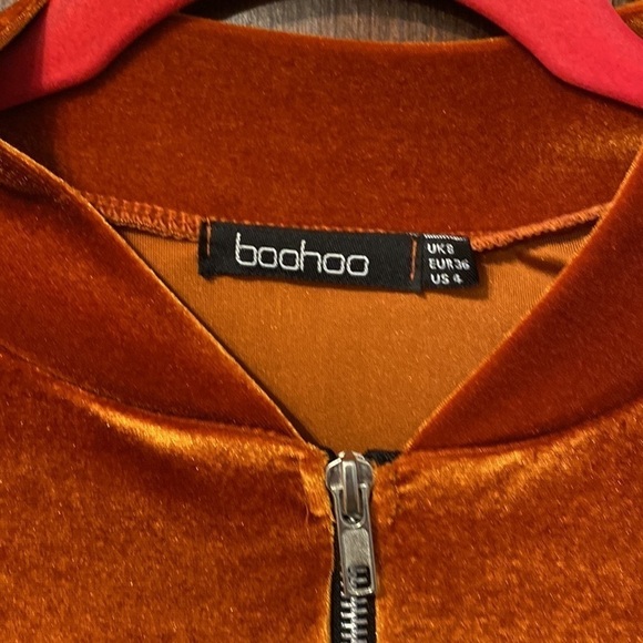 Boohoo Velour Long Sleeve Zip-Up Jacket - Picture 5 of 7